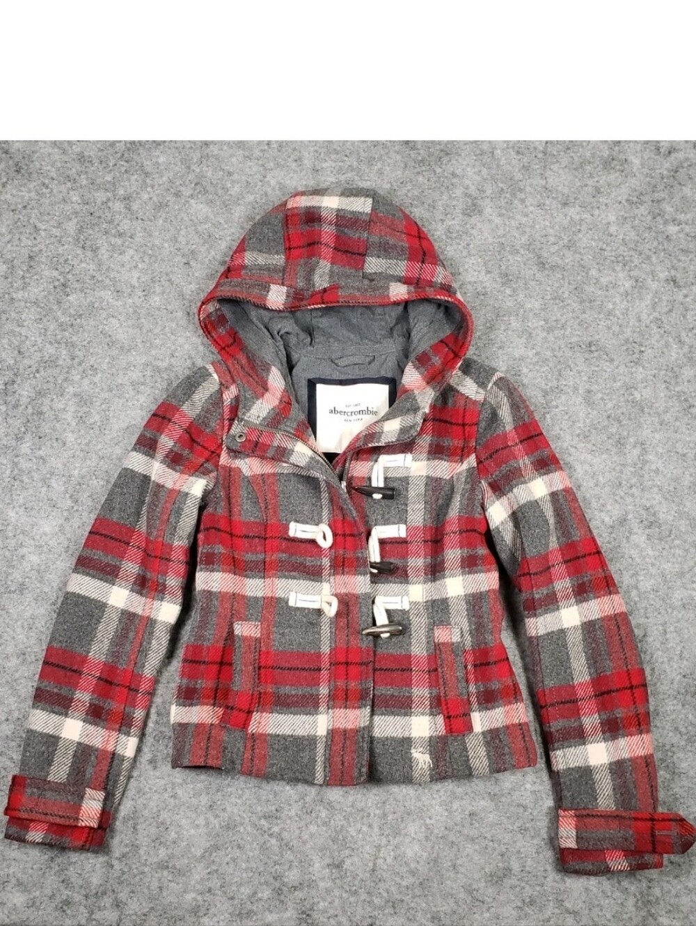 Vintage Y2k Abercrombie Kids Wool Plaid Coat Or Xs Womens Euc Bella Swan